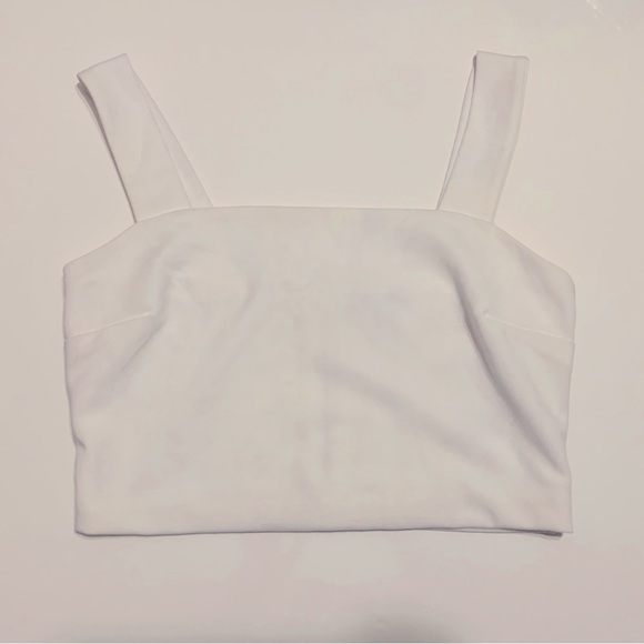 Dynamite White Crop Top (with gold zipper) - Picture 1 of 3
